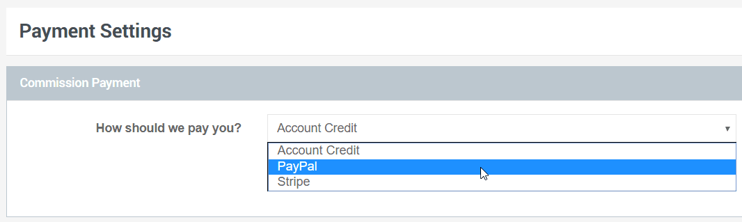 iDevAffiliate payment settings
