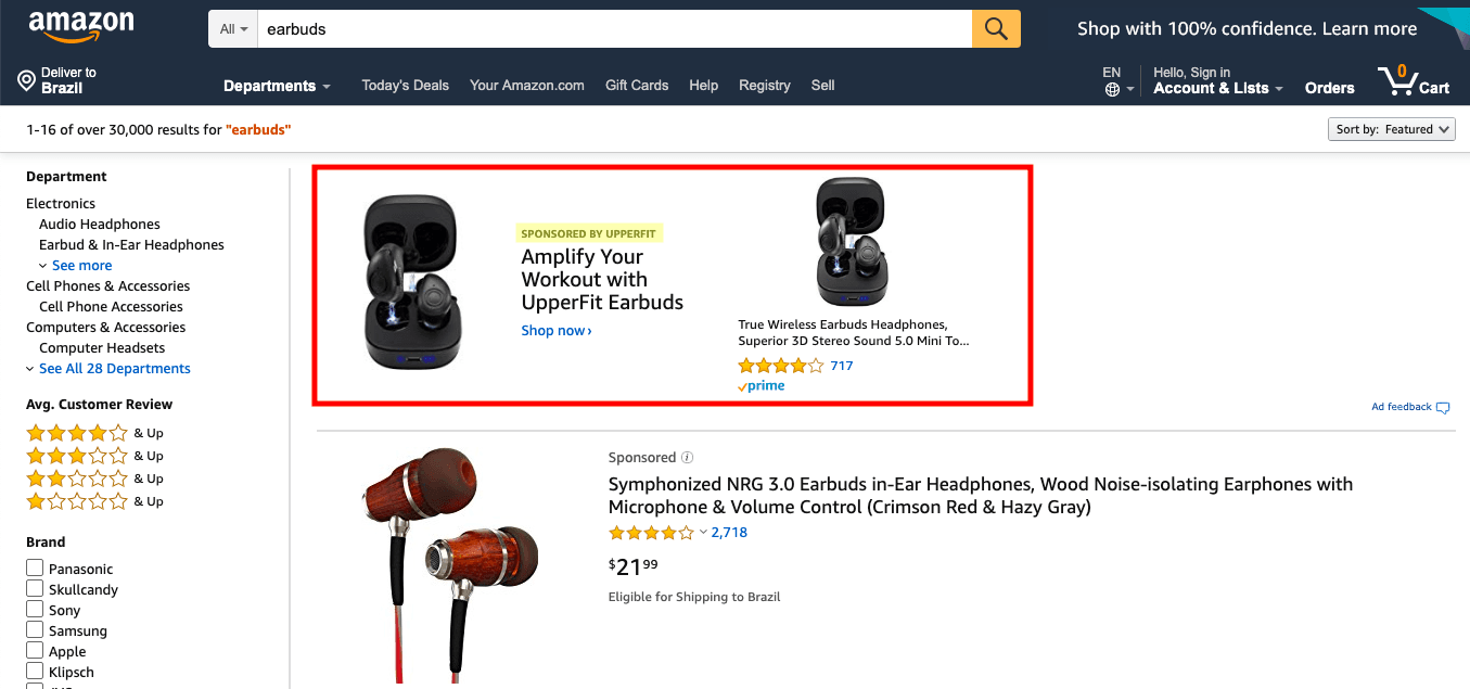 Amazon Search Page