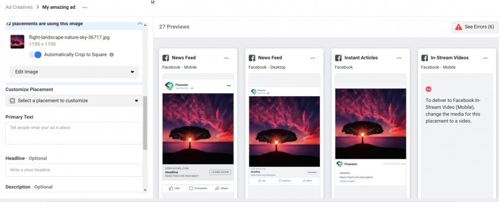 Facebook Ads Creator Workflow Template | Flowster