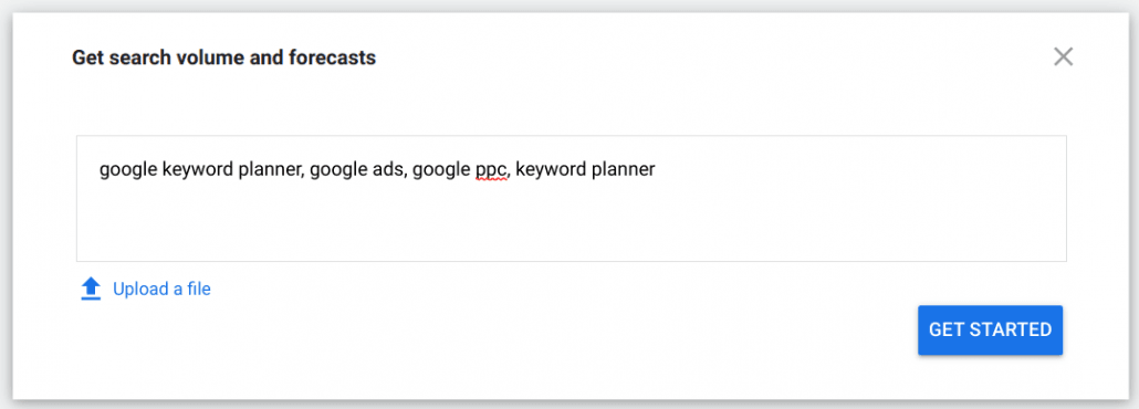 Keyword Planner get search volume and forecasts