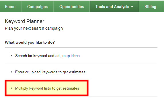 AdWords - multiply keyword lists