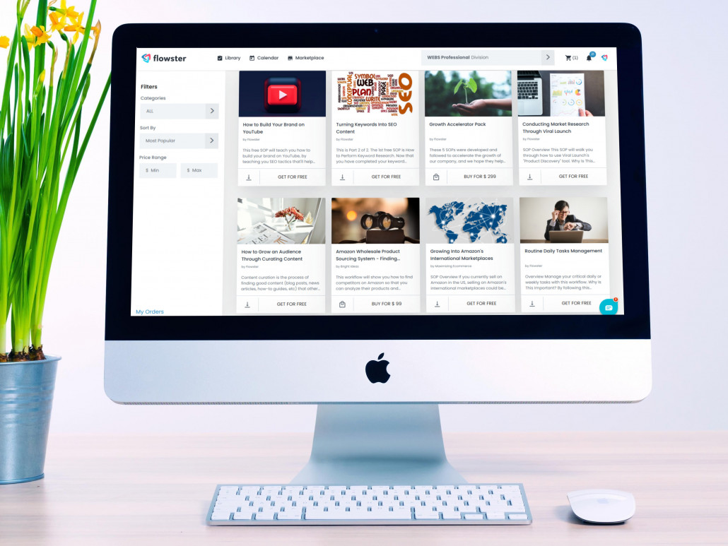 Flowster mockup desktop Marketplace