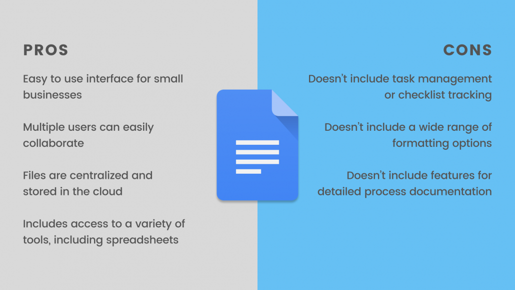google docs proscons