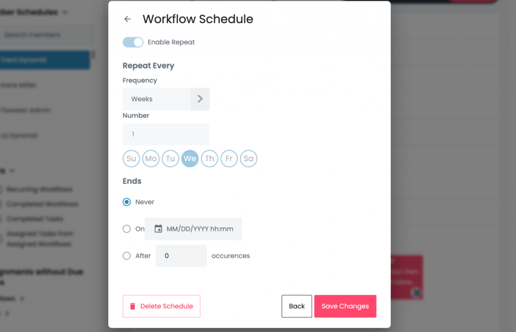 Recurring Workflow Setup