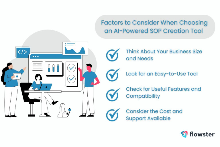 Image representing a checklist highlighting the factors to consider when choosing an AI-powered SOP creation tool