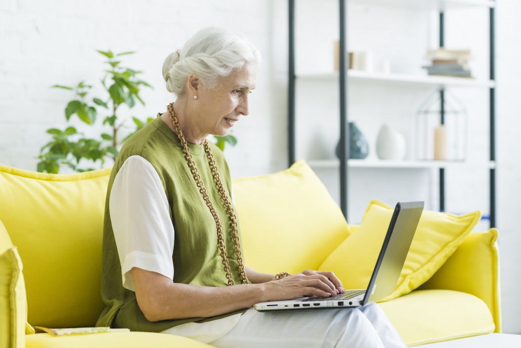 Older lady on laptop