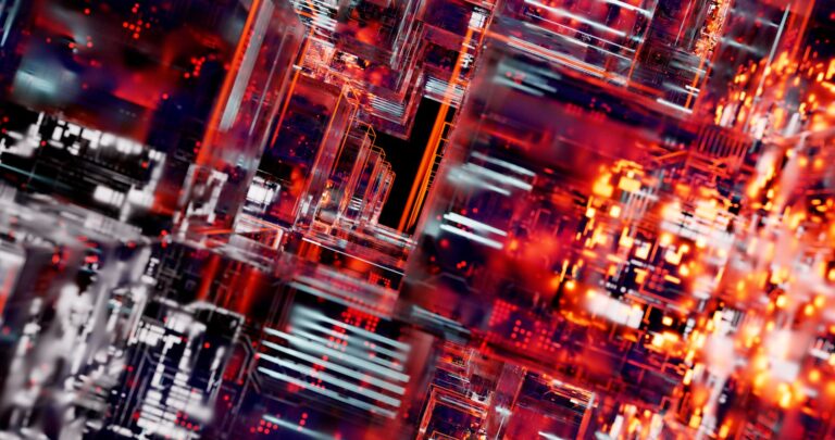 Boost Efficiency with 5 Steps to Powerful Work Instructions 6 Intricate abstract visualization of digital circuit blocks with vibrant LED lights, showcasing technology and innovation.