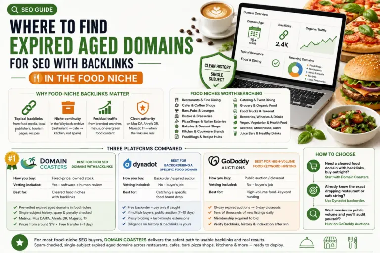 Find Expired Aged Domains in Food Niche